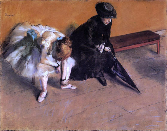  Edgar Degas Waiting - Canvas Art Print
