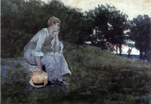  Winslow Homer Waiting - Canvas Art Print