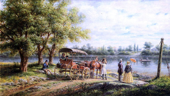  Edward Lamson Henry Waiting for the Ferry - Canvas Art Print