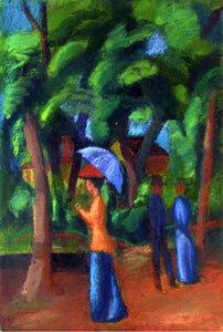  August Macke Walking in the Park - Canvas Art Print