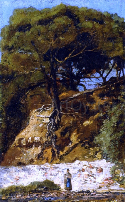  Paul-Camille Guigou Washerwoman at the Foot of a Large Pine Tree - Canvas Art Print