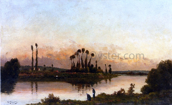  Hippolyte Camille Delpy Washerwomen in an Extensive River Landscape - Canvas Art Print