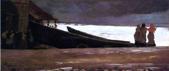  Winslow Homer Watching a Storm on the English Coast - Canvas Art Print