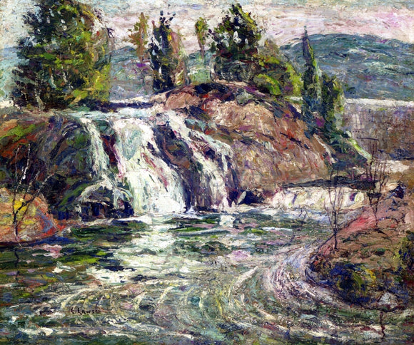  Ernest Lawson A Waterfall - Canvas Art Print