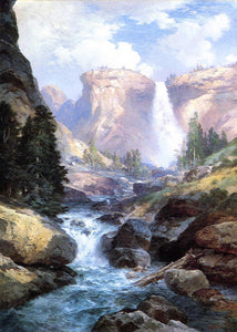  Thomas Moran Waterfall in Yosemite - Canvas Art Print