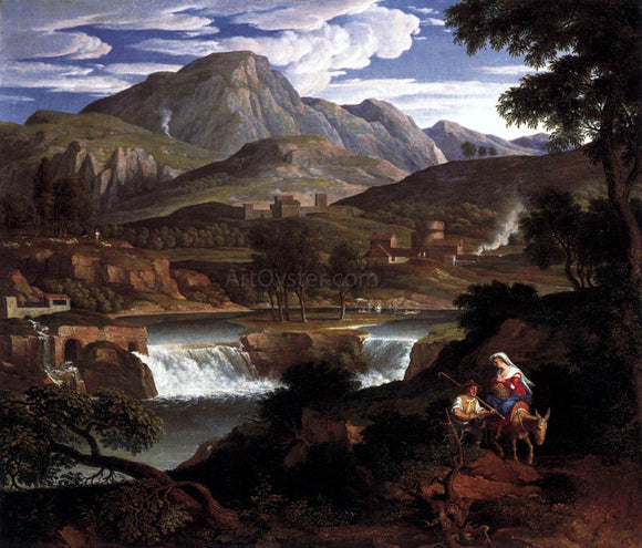  Joseph Anton Koch Waterfall near Subiaco - Canvas Art Print