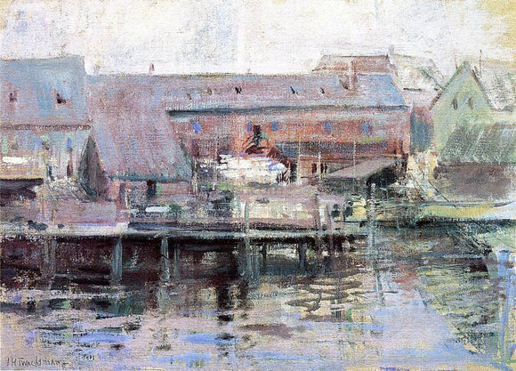  John Twachtman Waterfront Scene - Gloucester - Canvas Art Print