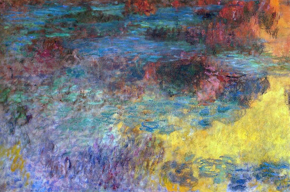  Claude Oscar Monet Water-Lily Pond, Evening (left panel) - Canvas Art Print