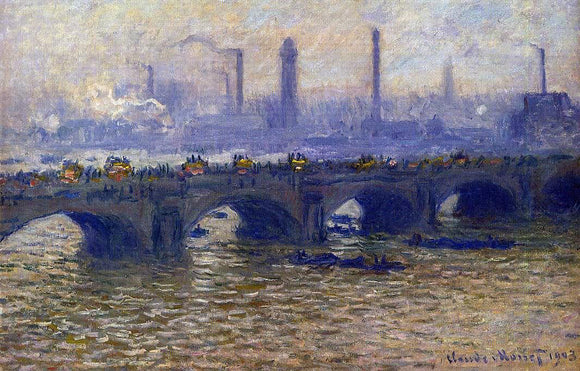  Claude Oscar Monet Waterloo Bridge, Grey Weather - Canvas Art Print