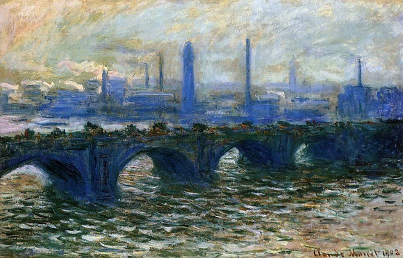  Claude Oscar Monet Waterloo Bridge, Misty Morning - Canvas Art Print