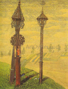  Mikalojus Ciurlionis Wayside Crosses of Zemaitija - Canvas Art Print