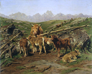  Rosa Bonheur Weaning the Calves - Canvas Art Print