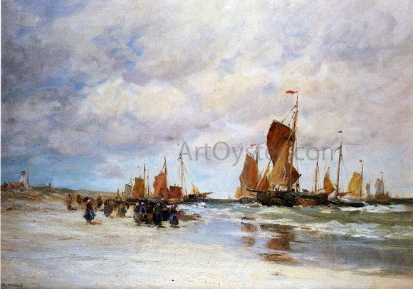  Charles Paul Gruppe Welcoming the Fishing Vessels Home - Canvas Art Print