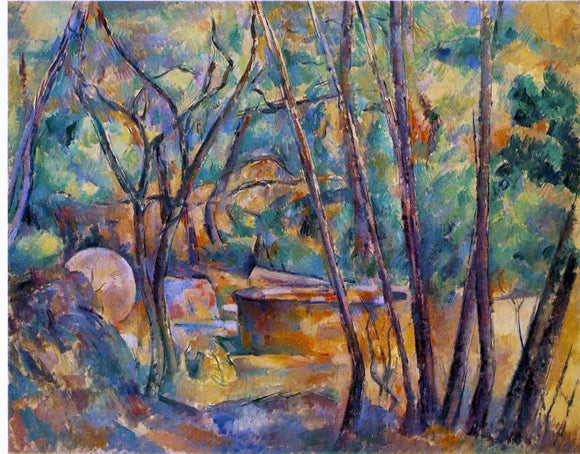  Paul Cezanne Well, Millstone and Cistern under Trees (also known as Meule et citerne sous bois) - Canvas Art Print