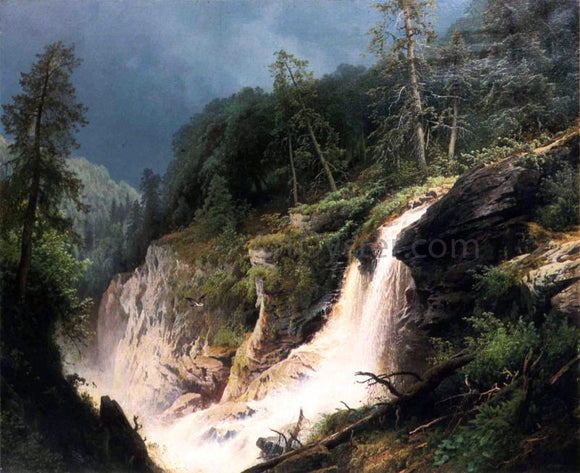  Herman Herzog Western Waterfall - Canvas Art Print