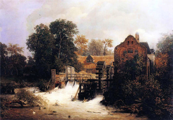  Andreas Achenbach Westphalian Mill - Canvas Art Print