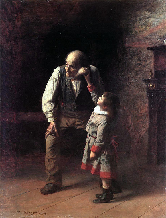 Eastman Johnson What the Shell Says - Canvas Art Print