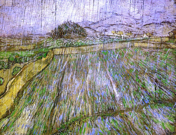  Vincent Van Gogh Wheat Field in Rain - Canvas Art Print