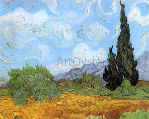  Vincent Van Gogh Wheat Field with Cypresses at the Haude Galline near Eygalieres - Canvas Art Print
