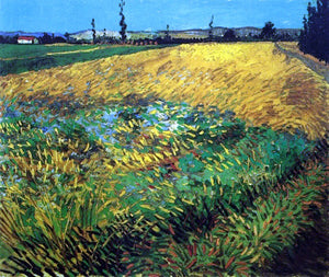  Vincent Van Gogh Wheat Field with the Alpilles Foothills in the Background - Canvas Art Print