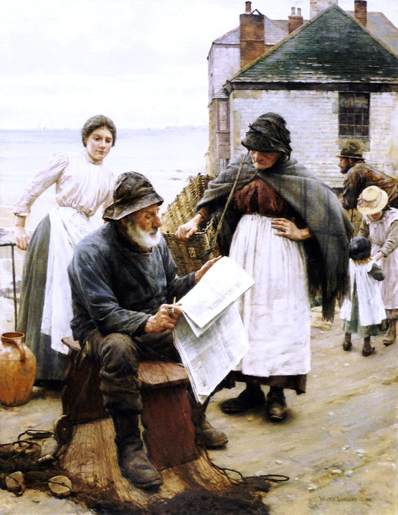  Walter Langley When the Boats are Away - Canvas Art Print