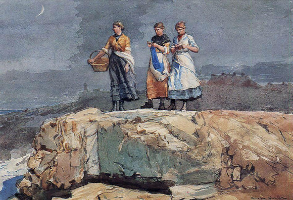  Winslow Homer Where are the Boats? (also known as On the Cliffs) - Canvas Art Print