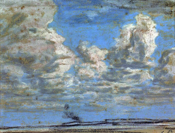  Eugene-Louis Boudin White Clouds - Canvas Art Print