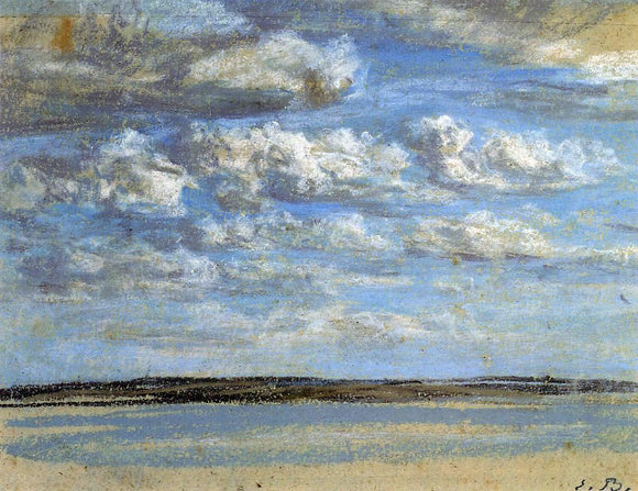  Eugene-Louis Boudin White Clouds, Blue Sky - Canvas Art Print