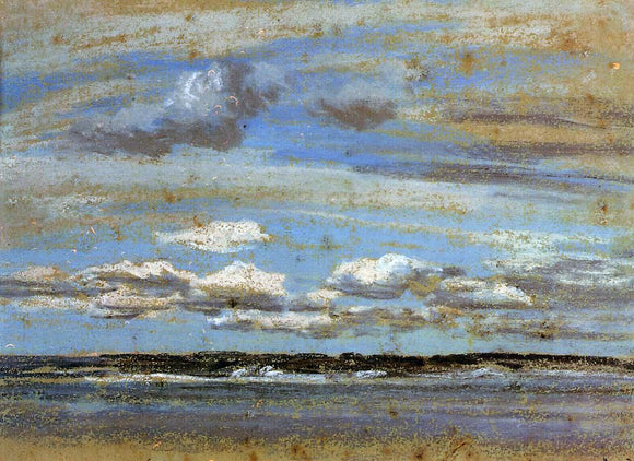  Eugene-Louis Boudin White Clouds over the Estuary - Canvas Art Print
