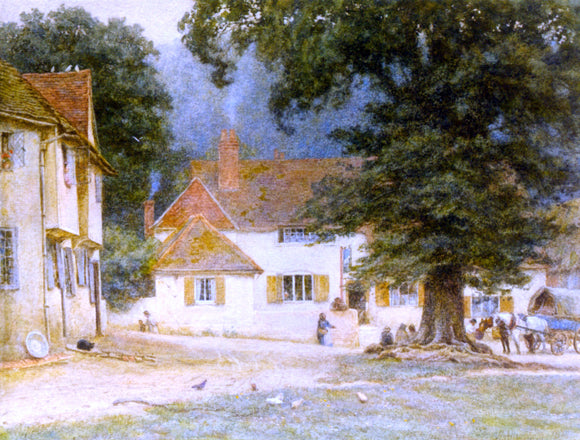  Helen Allingham RWS White Horse Inn, Shere, Surrey - Canvas Art Print