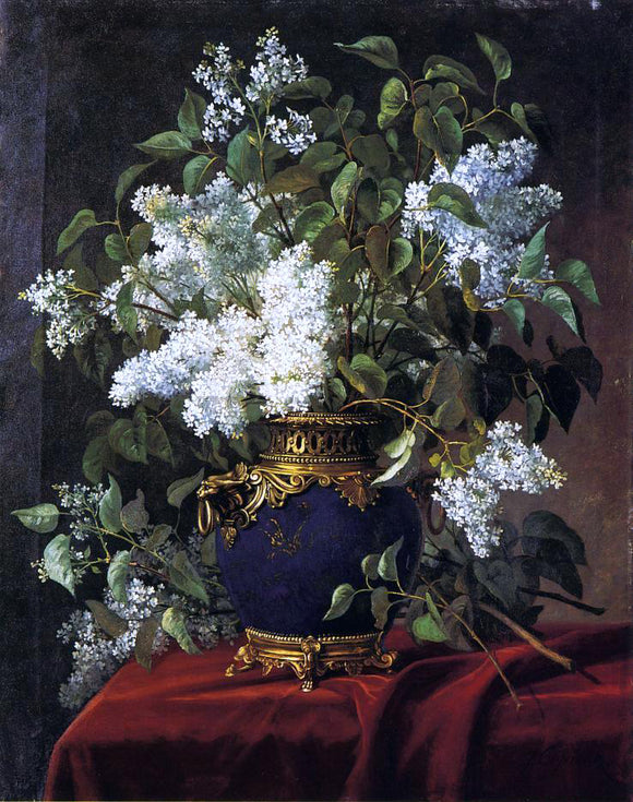  Jean Capeinick White Lilacs - Canvas Art Print