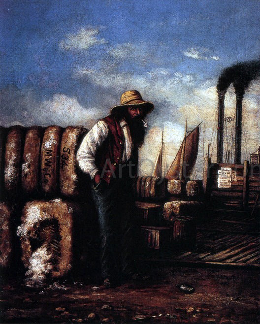  William Aiken Walker White Man with Cotton Bales on Docks - Canvas Art Print