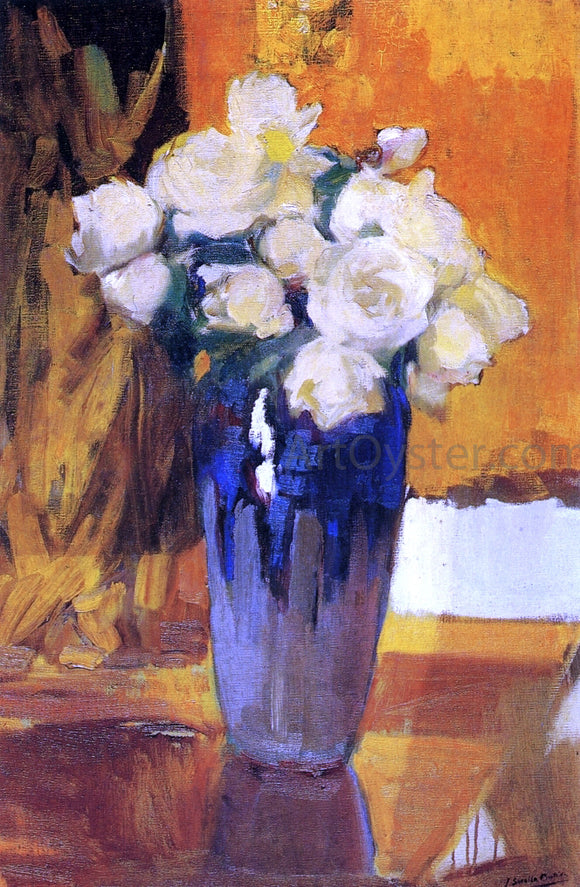  Joaquin Sorolla Y Bastida White Roses from the House Garden - Canvas Art Print