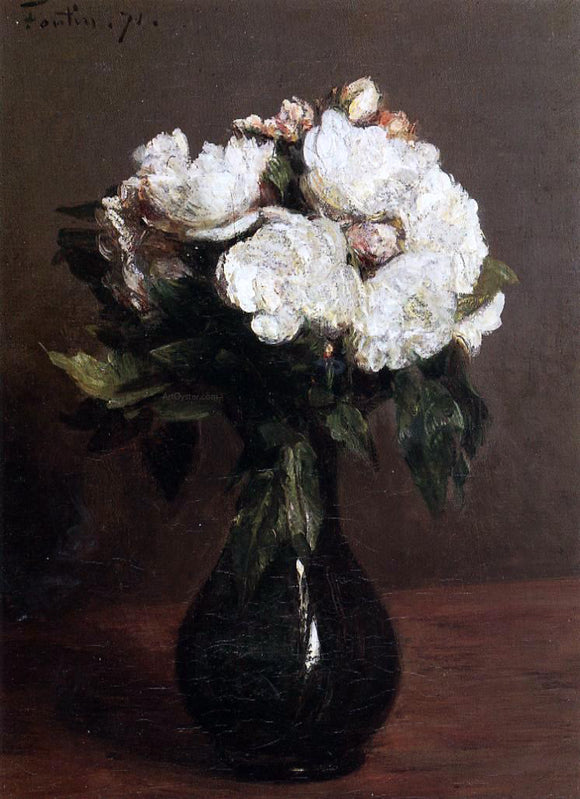  Henri Fantin-Latour White Roses in a Green Vase - Canvas Art Print
