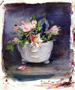  John La Farge Wild Roses in a White Chinese Porcelain Bowl - Canvas Art Print