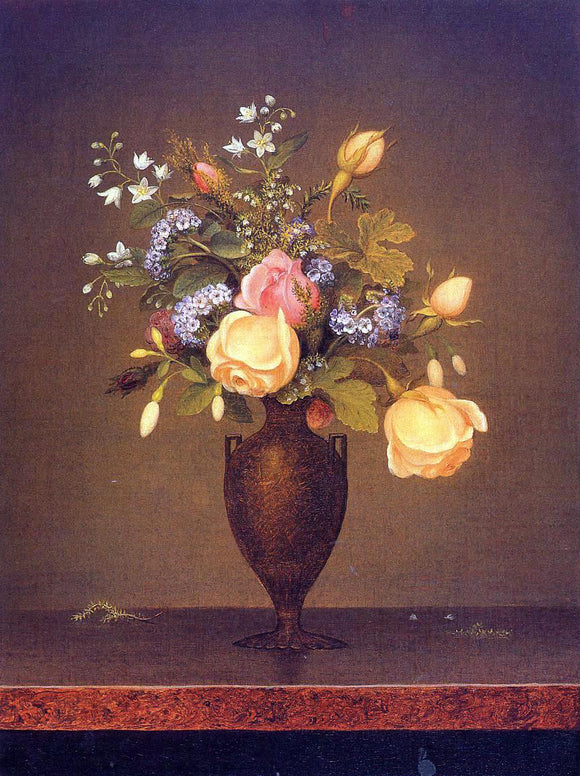  Martin Johnson Heade Wildflowers in a Brown Vase - Canvas Art Print