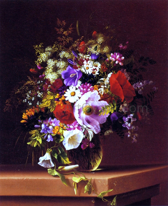  Adelheid Dietrich Wildflowers in a Glass Vase - Canvas Art Print
