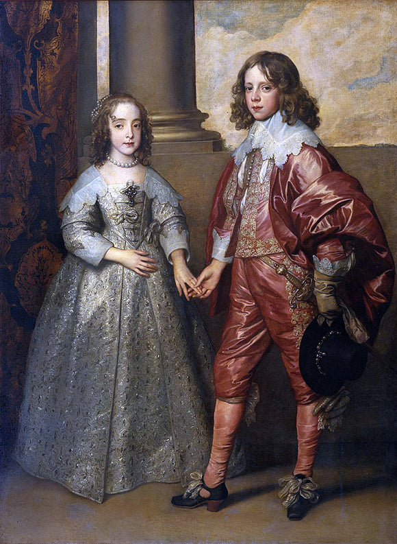  Sir Antony Van Dyck William II, Prince of Orange and Princess Henrietta Mary Stuart, daughter of Charles I of England - Canvas Art Print