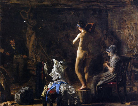  Thomas Eakins William Rush Carving His Allegorical Figure of the Schuykill River - Canvas Art Print