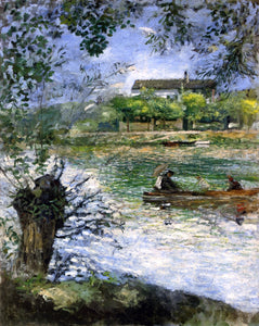  Pierre Auguste Renoir Willows and Figures in a Boat - Canvas Art Print