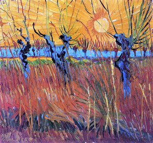  Vincent Van Gogh Willows at Sunset - Canvas Art Print