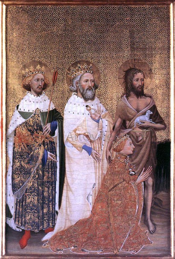  Unknown Painters Masters Wilton Diptych: Richard II of England with his patron saints - Canvas Art Print
