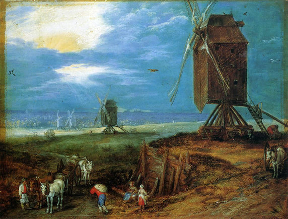 The Elder Jan Bruegel Windmills - Canvas Art Print