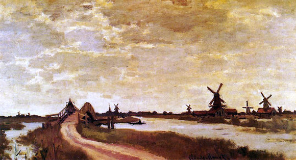  Claude Oscar Monet Windmills at Haaldersbroek, Zaandam - Canvas Art Print
