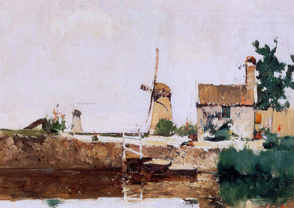  John Twachtman Windmills, Dordrecht - Canvas Art Print