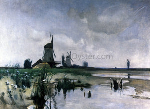  John Twachtman Windmills - Canvas Art Print