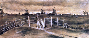  Vincent Van Gogh Windmils at Dordrecht - Canvas Art Print