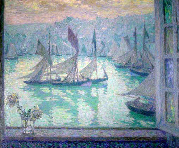  Henri Le Sidaner Window at the Port of Honfleur - Canvas Art Print