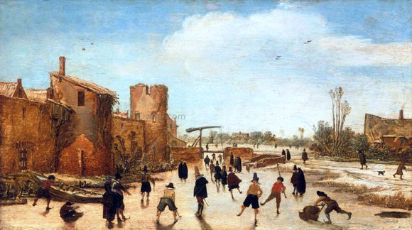  Esaias Van de Velde Winter Games on the Town Moat - Canvas Art Print