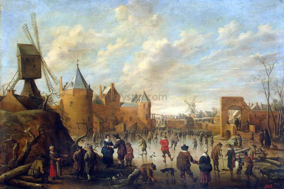  Joost Cornelisz Droochsloot Winter in a Dutch Town - Canvas Art Print